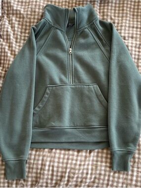 Danskin Forest Green Quarter-Zip Fleece Pullover